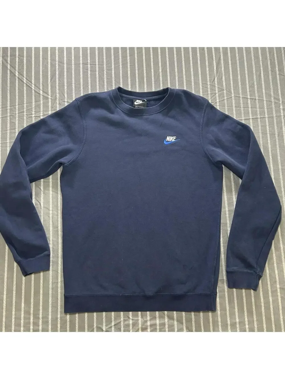Nike Club Fleece Crewneck Sweatshirt Pullover Navy Men's Size Small